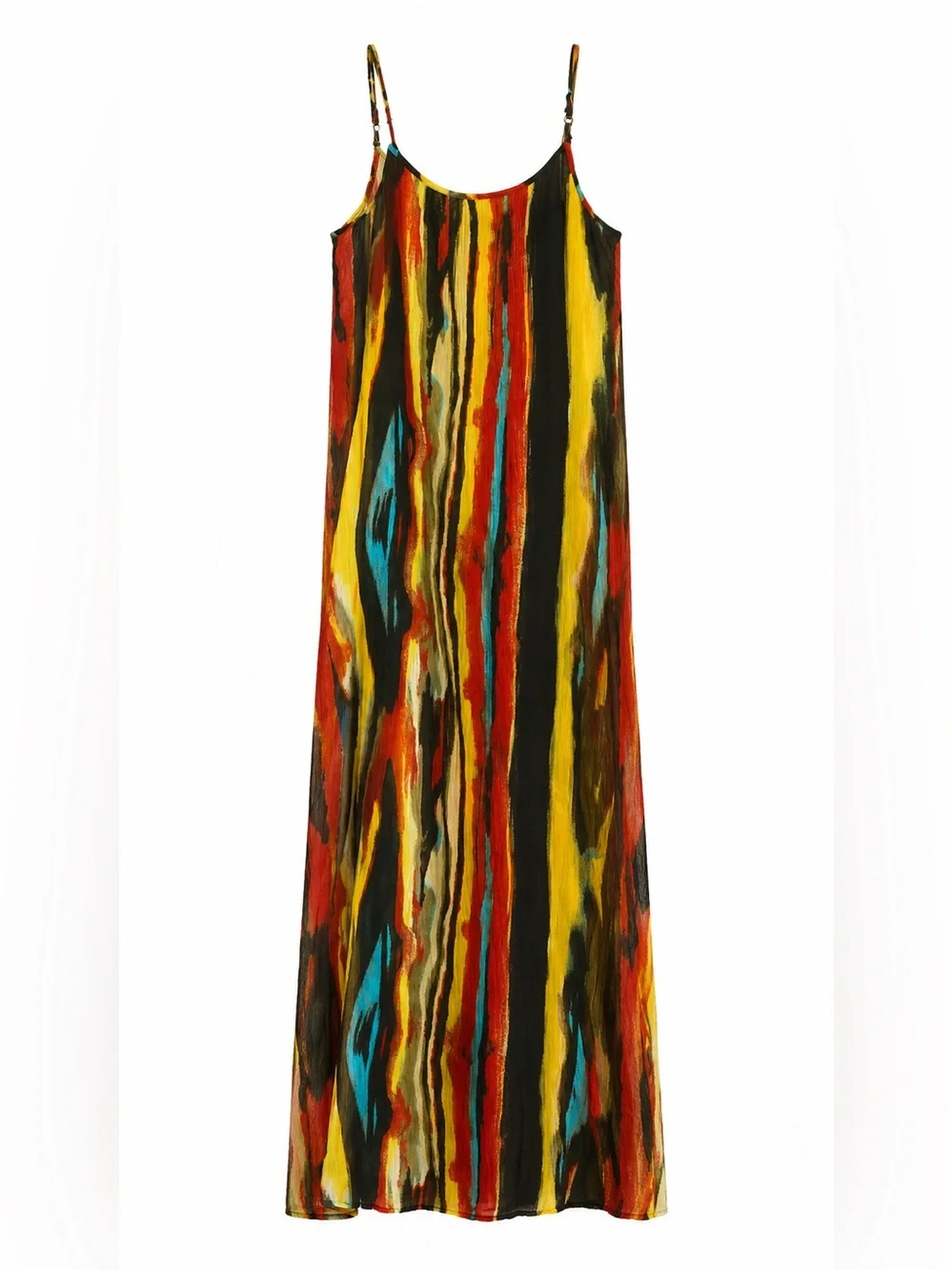 Jessica Simpson Mystic Maxi Dress Abstract Print Beaded Adjustable Straps Medium - Picture 3 of 7